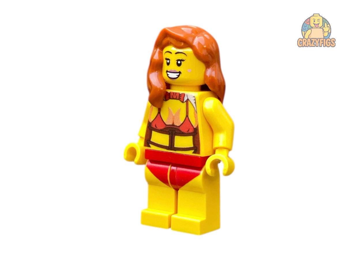Sexy building block figure in red lingerie