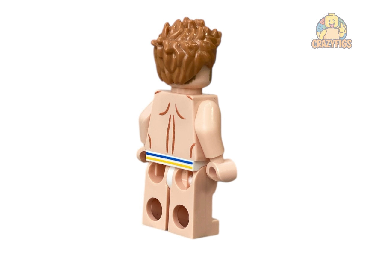 Naked male building block figure in boxer shorts