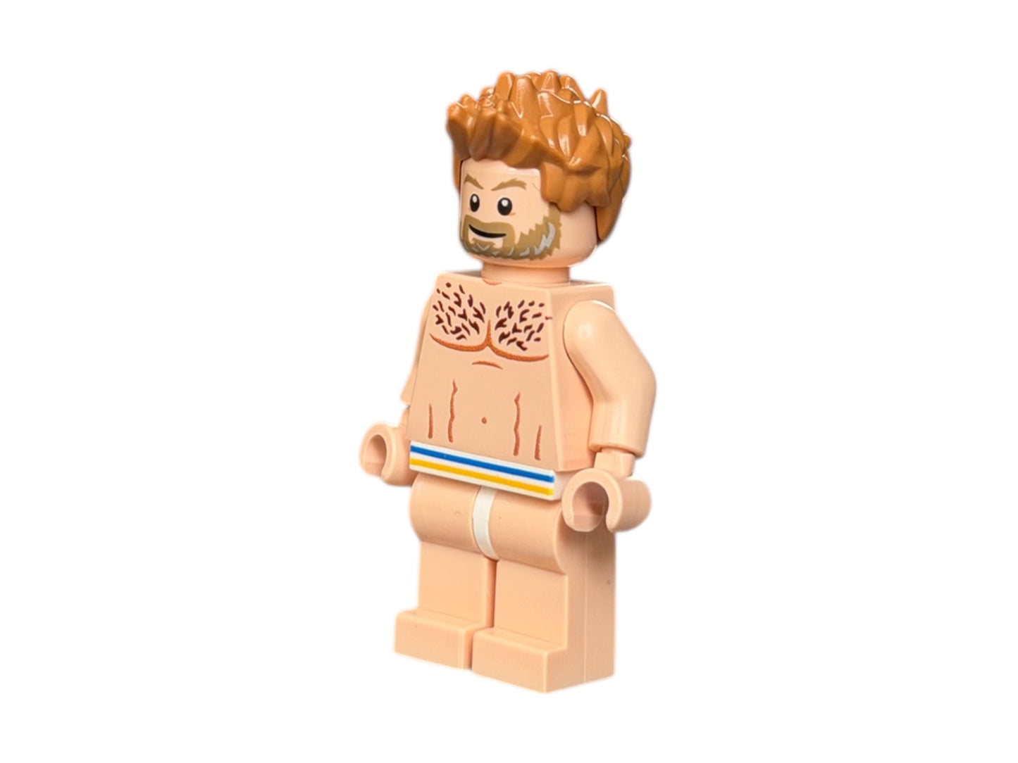 Naked male building block figure in boxer shorts