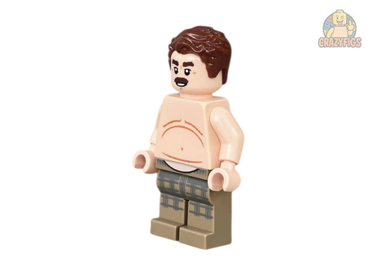 Naked fat male building block figure