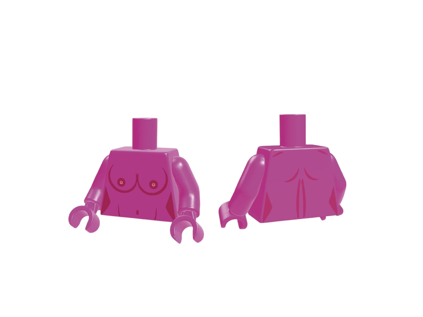 Naked building block torso with breasts dark pink