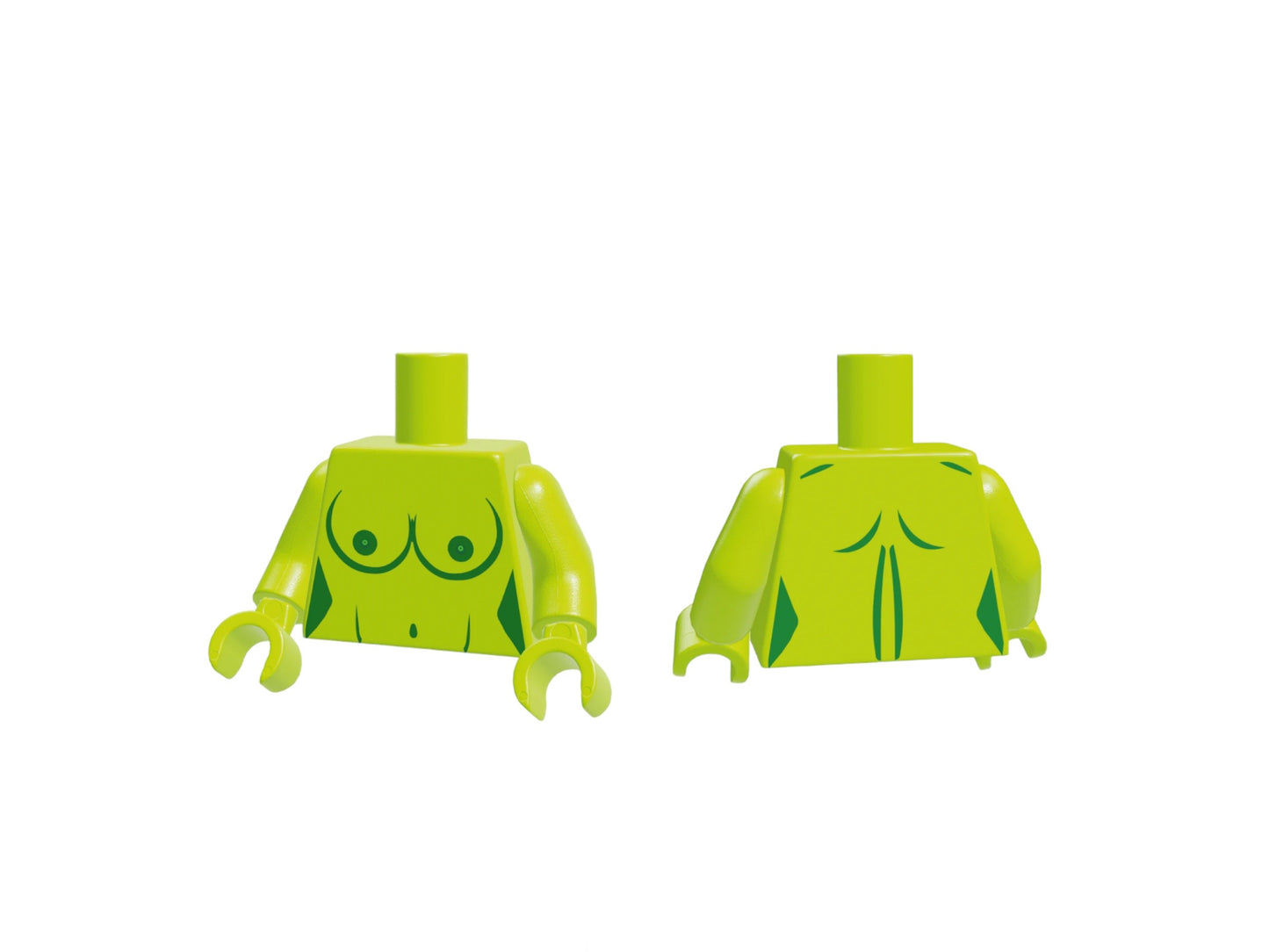 Naked building block torso with breasts lime
