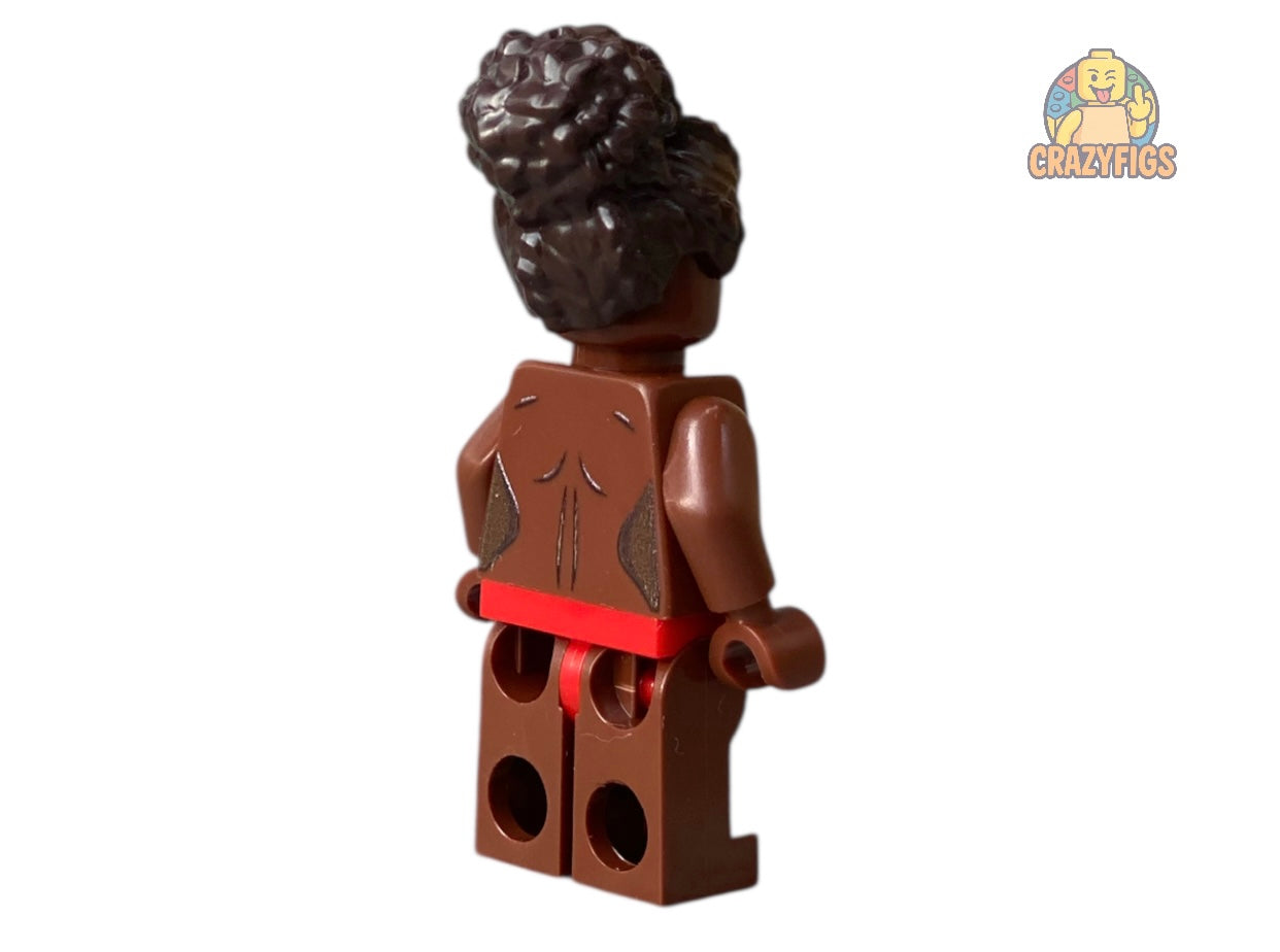 Naked building block figure with breasts - brown