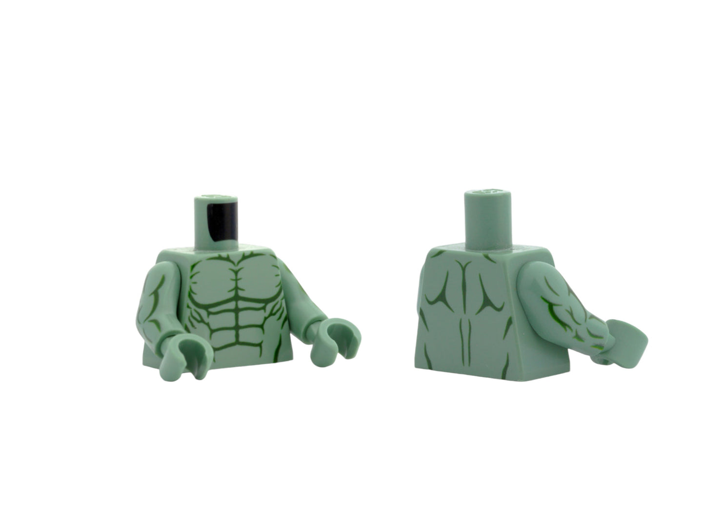 Muscular torso with six-pack sand green