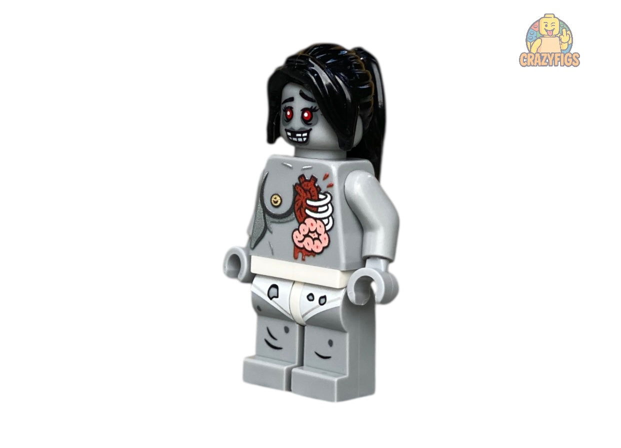 Naked zombie building block figure
