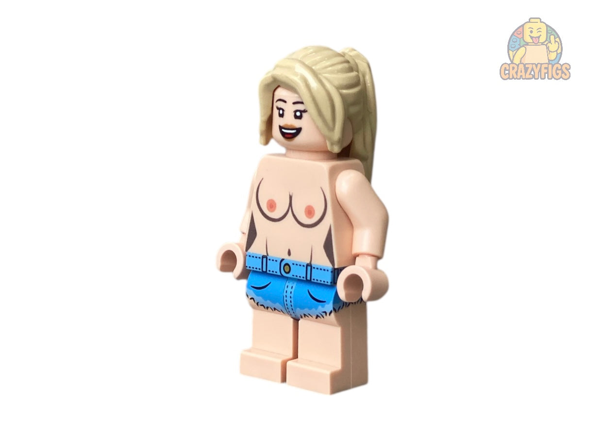 Naked building block figure with breasts & hotpants
