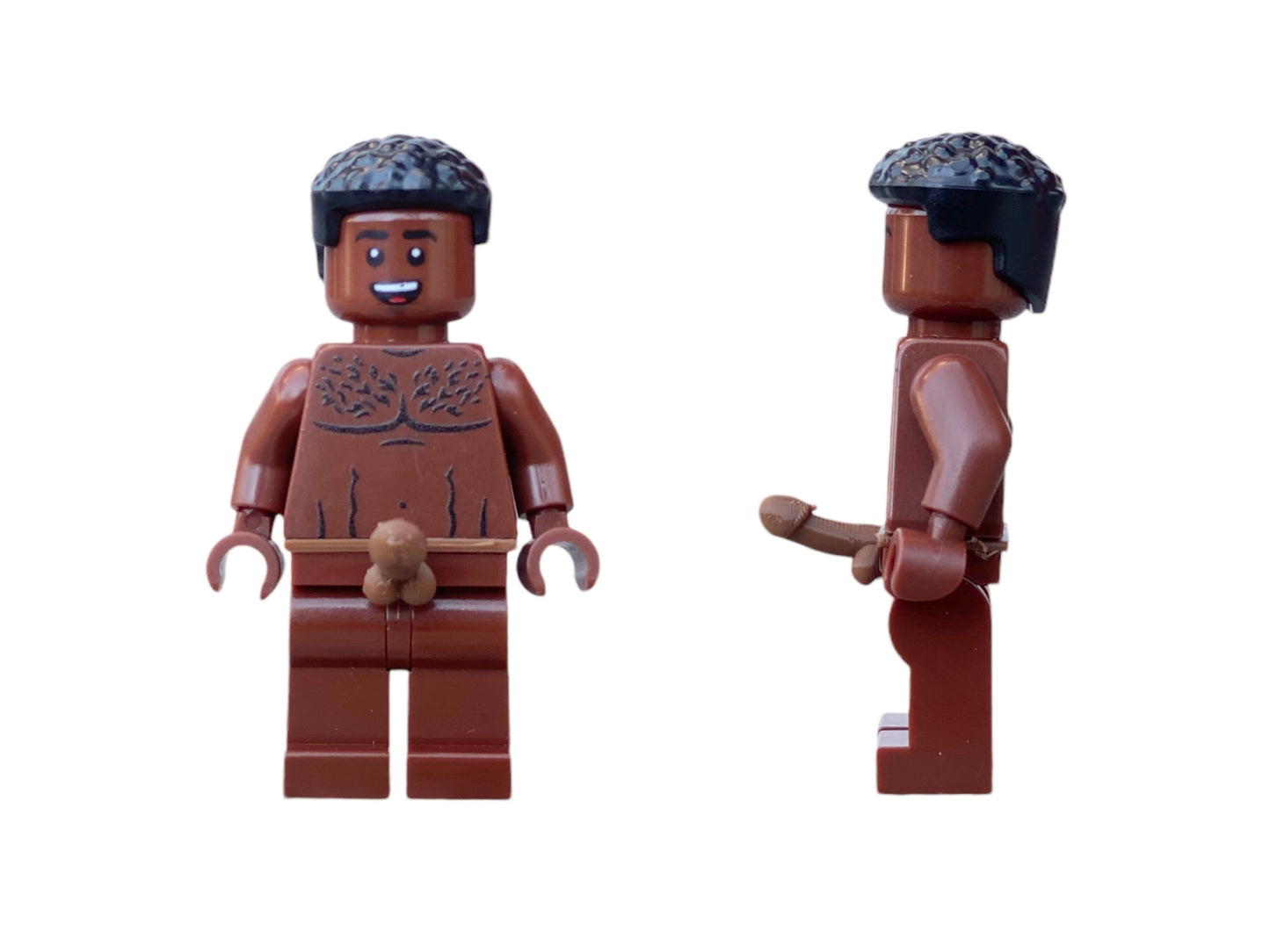 Naked Lego Minifigure with Genitals - reddish brown