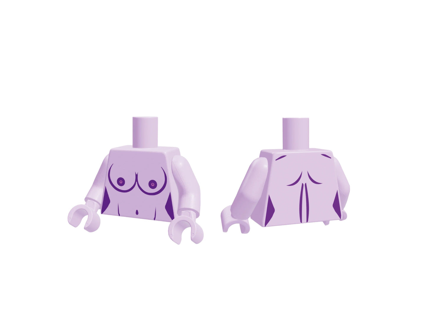 Naked building block torso with breasts lavender