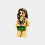 Hula Dancer Hawaii Style Building Block Figure - brick yellow