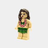 Hula Dancer Hawaii Style Building Block Figure - brick yellow
