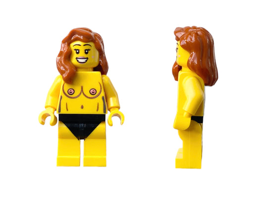 Naked Lego minifigure with breasts - yellow