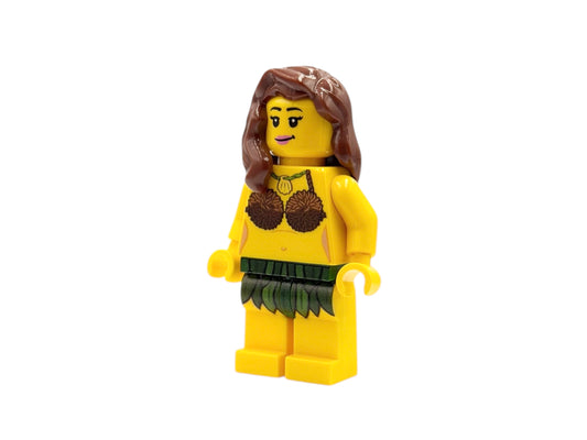 Hula Dancer Hawaii Style Building Block Figure - bright yellow