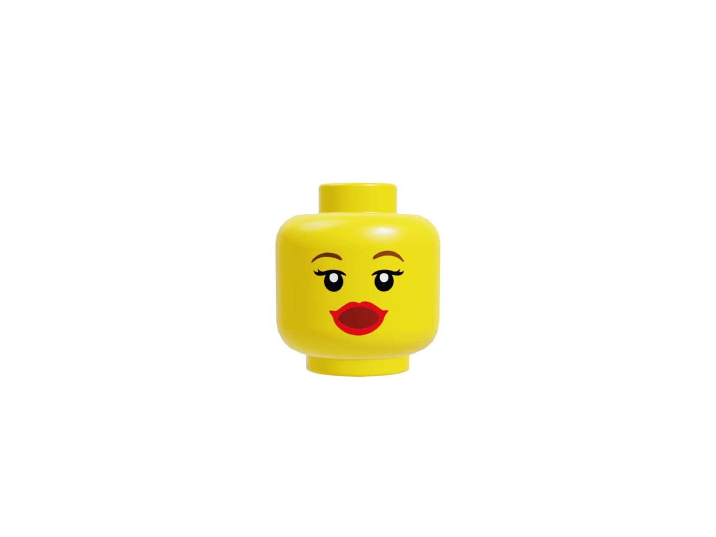 Tête LEGO avec bouche ouverte