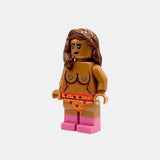 Naked building block figure with breasts - medium nougat