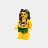Hula Dancer Hawaii Style Building Block Figure - bright yellow