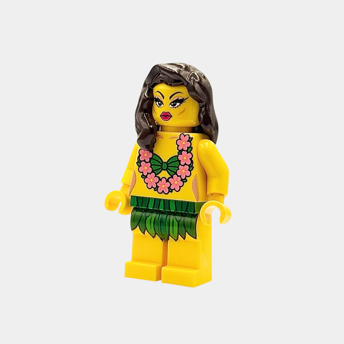 Hula Dancer Hawaii Style Building Block Figure - bright yellow