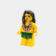 Hula Dancer Hawaii Style Building Block Figure - bright yellow