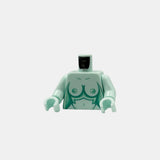 Naked torso brick with breasts - light aqua