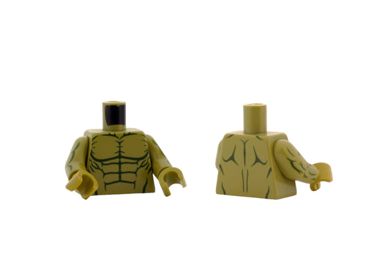 Muskulöser LEGO Torso mit Sixpack olive