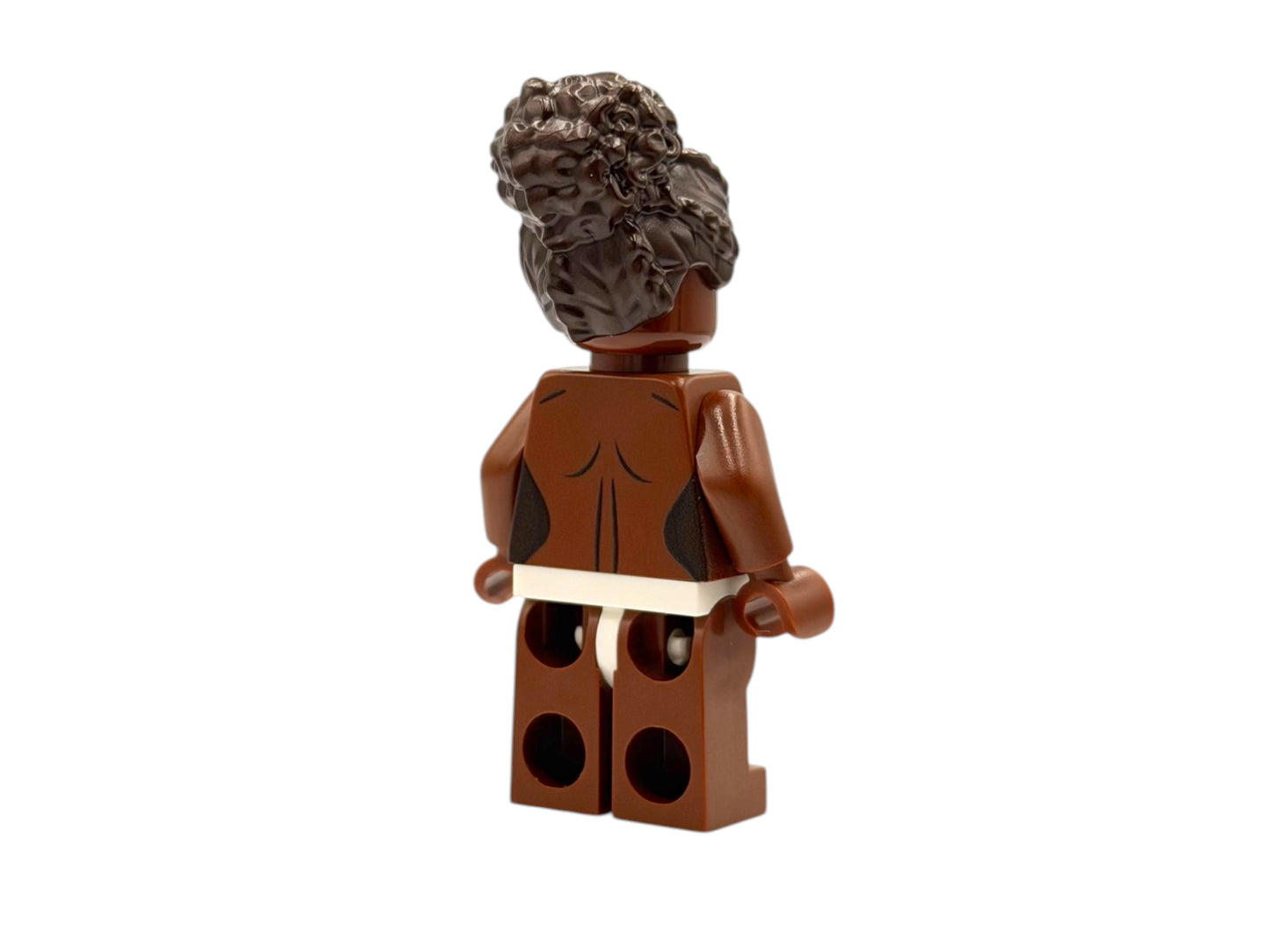 Naked building block figure with breasts - brown
