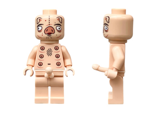 Lego nacktes Schwein Minifigur mit Genital - (seltene Lego light nougat Beine)