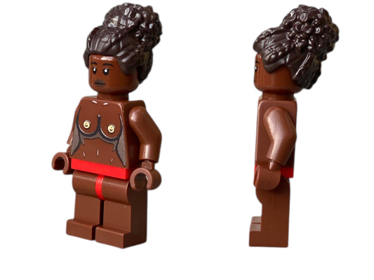 Naked building block figure with breasts - brown