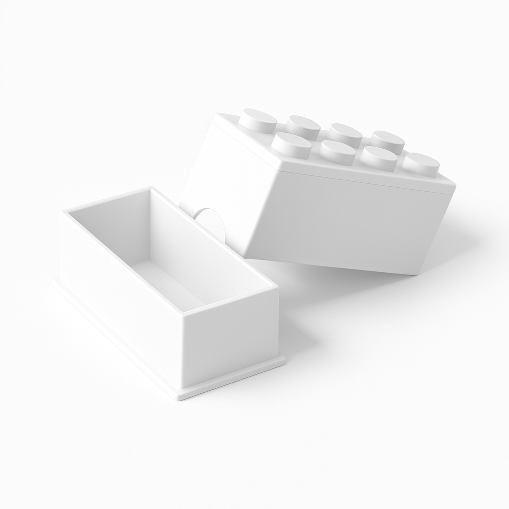 Storage box in a building block design