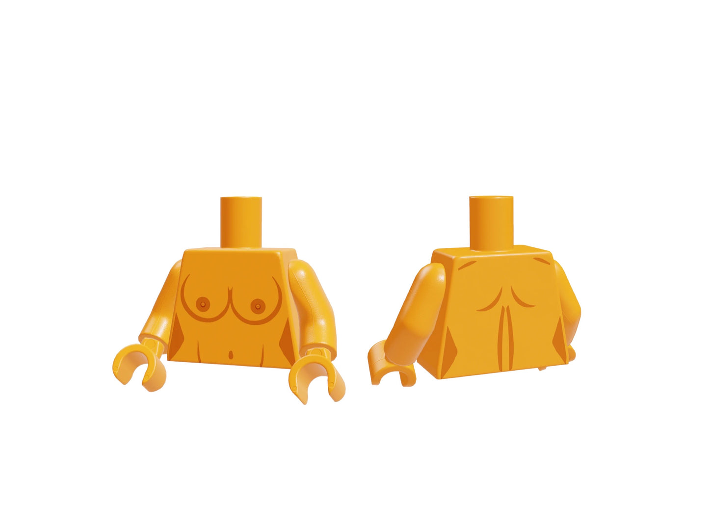 Nackter LEGO Torso mit Brüsten orange - Ahsoka Tano