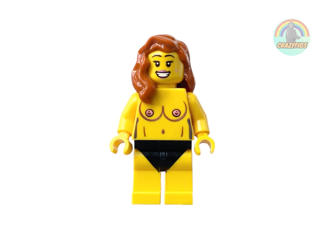 Naked Lego minifigure with breasts - yellow