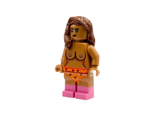 Naked building block figure with breasts - medium nougat