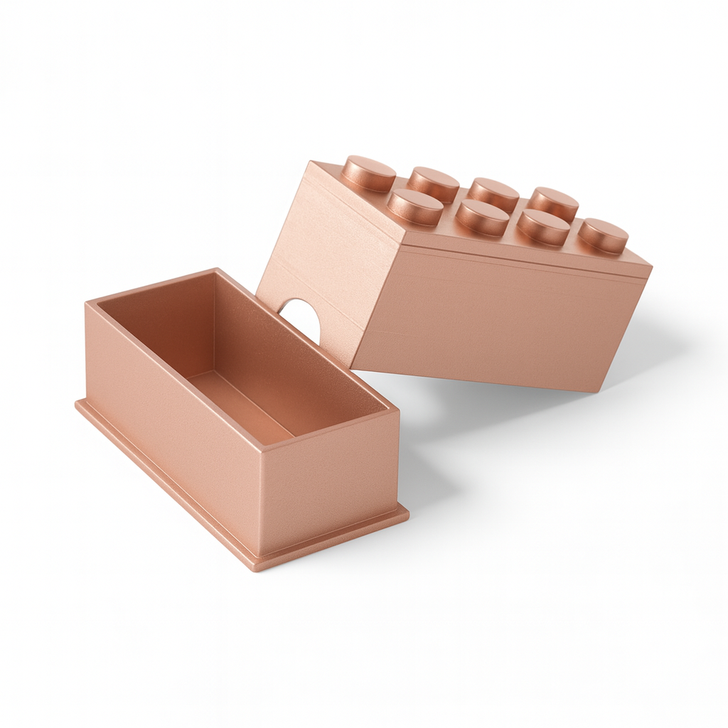 Storage box in a building block design