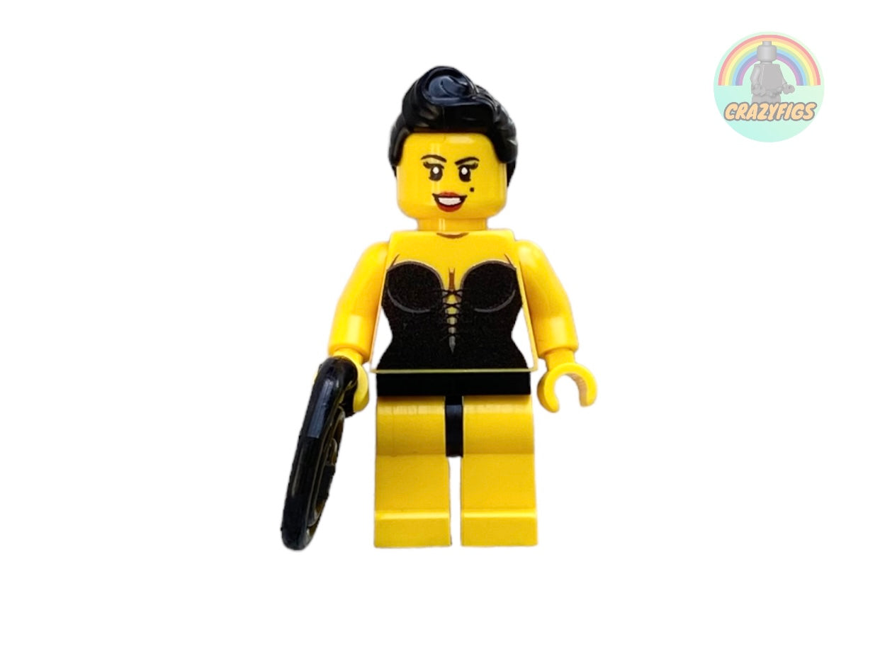 Dominatrix Lego minifigure with whip