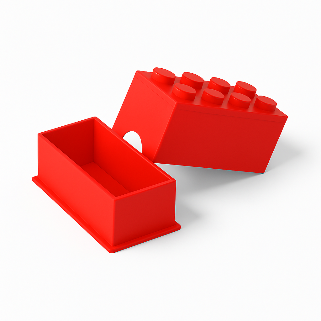 Storage box in a building block design