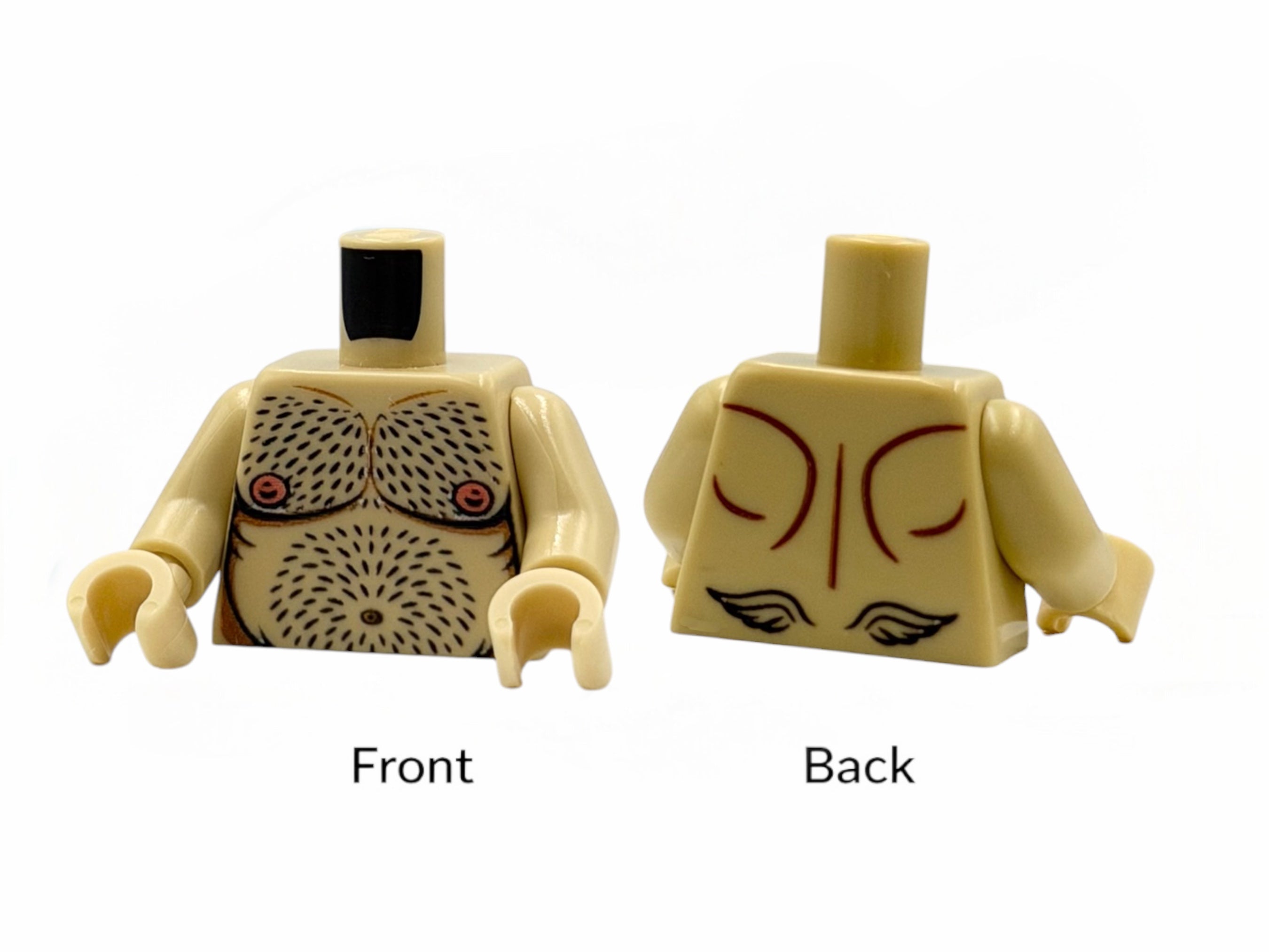 Hairy Male Torso - brick yellow