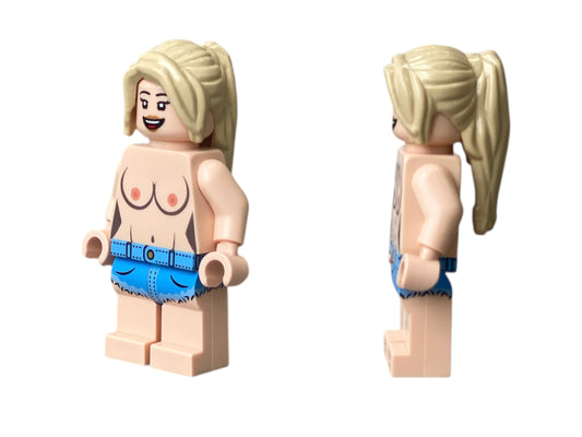 Naked building block figure with breasts &amp; hotpants