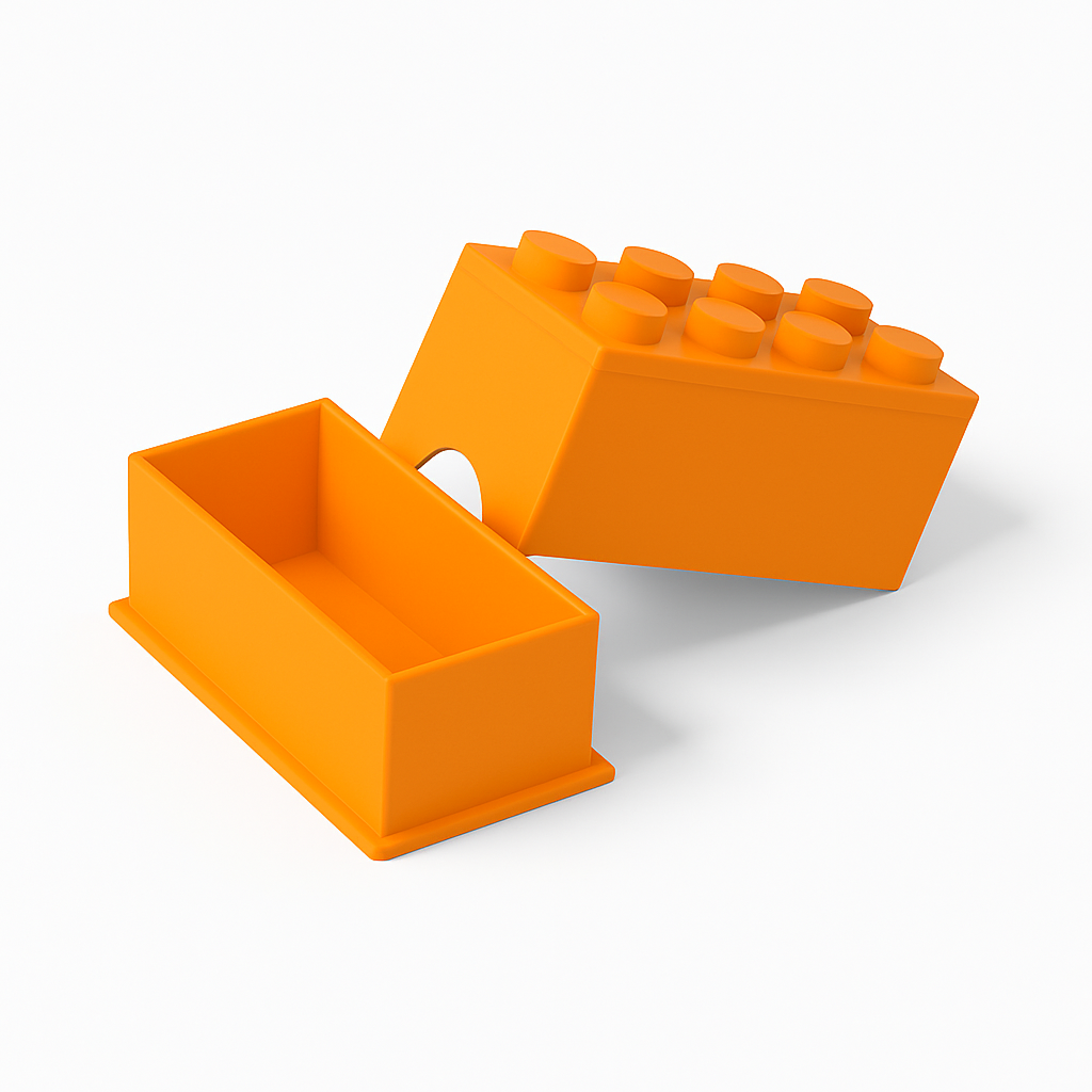 Storage box in a building block design