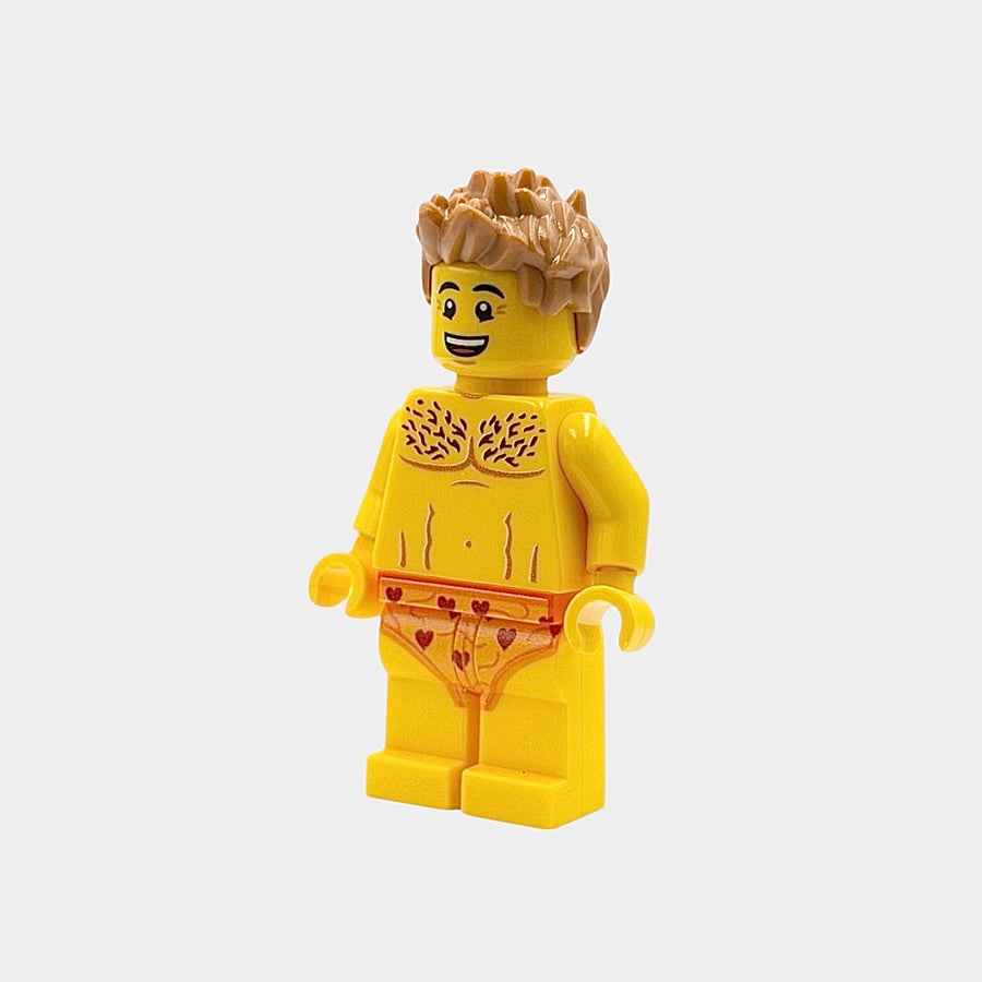 Nude male brick figure in underwear