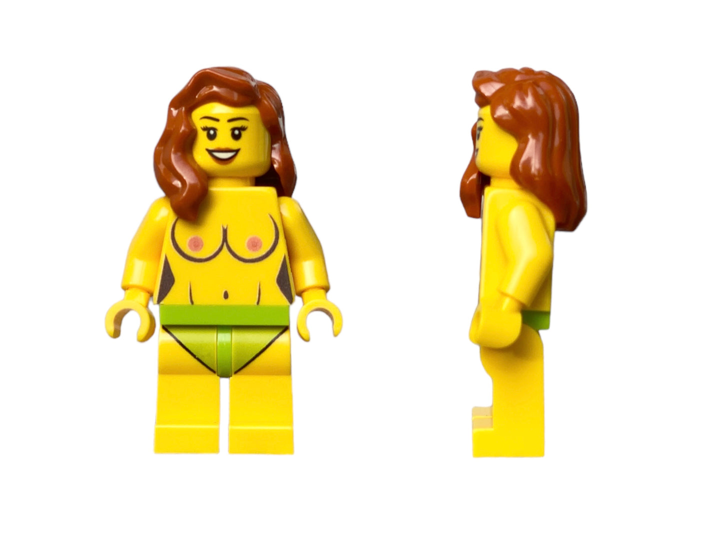 Nackte Lego Minifigur mit Brüsten - gelb