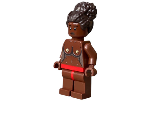 Naked building block figure with breasts - brown