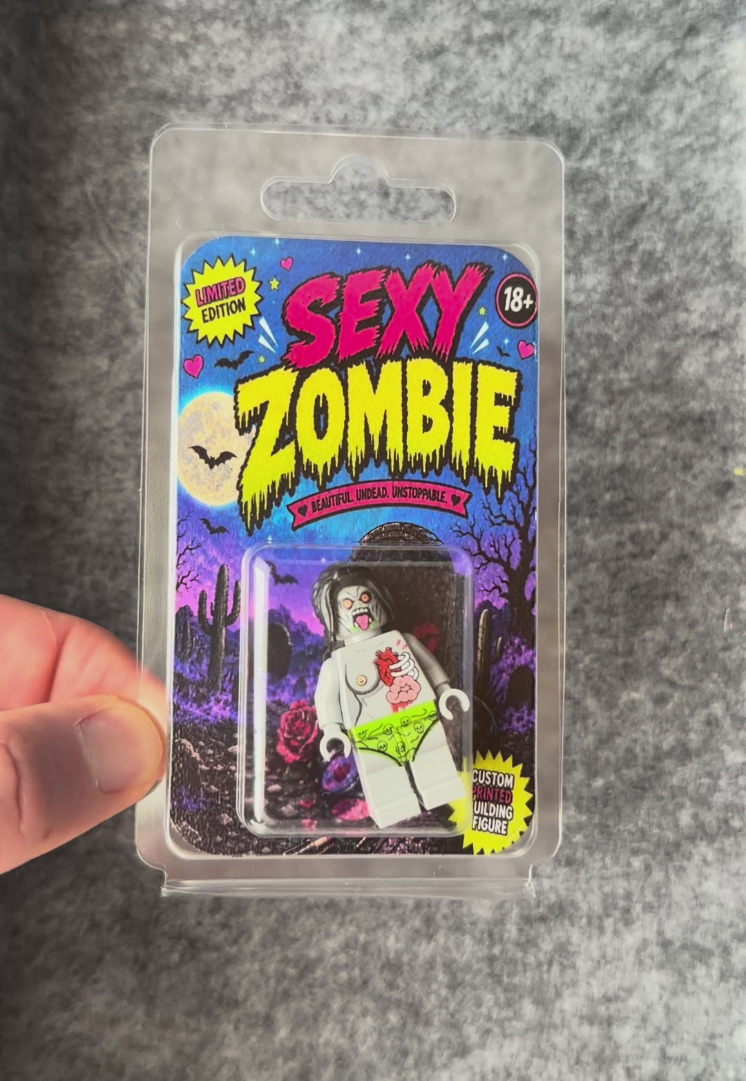 Naked zombie building block figure