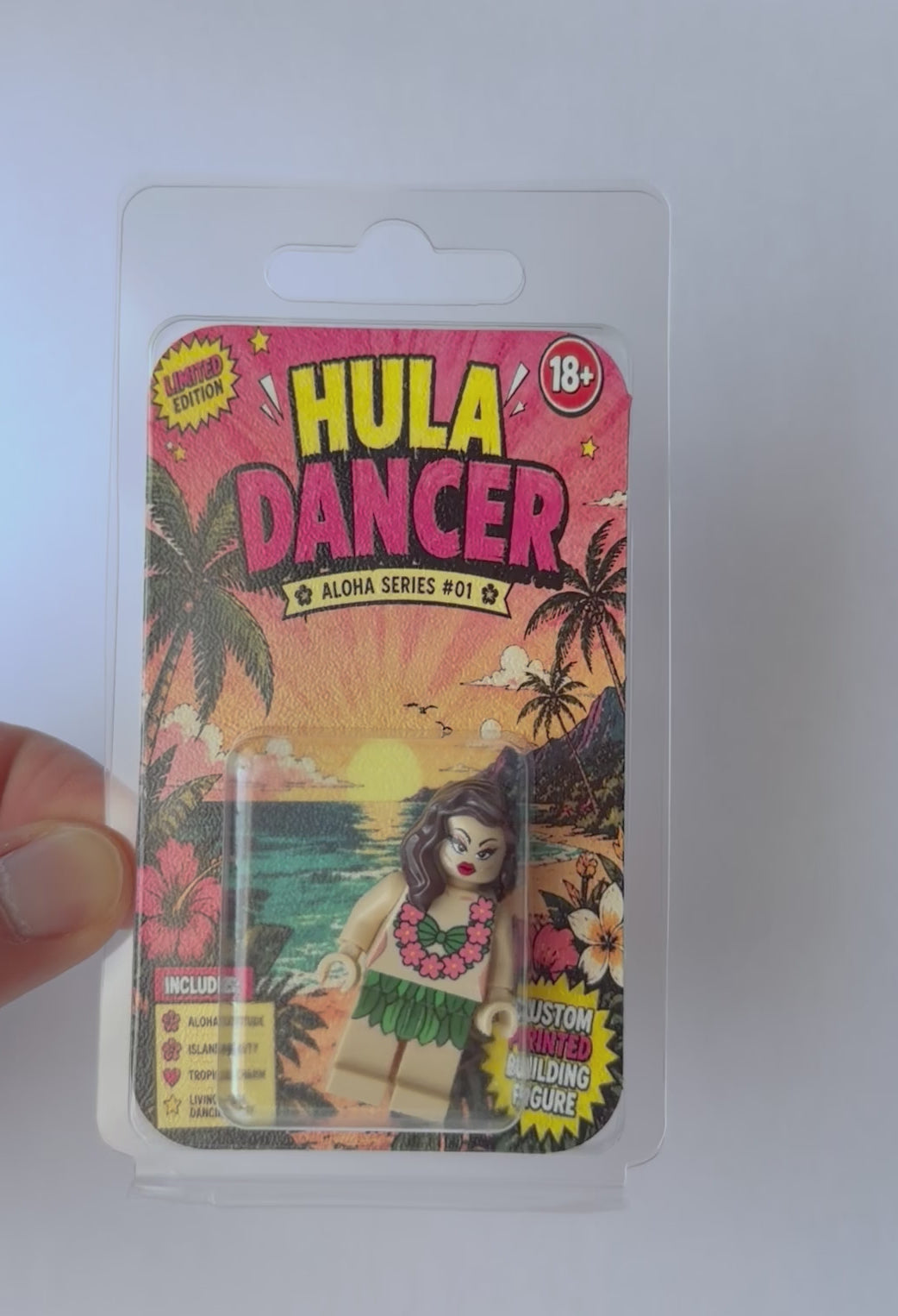 Hula Dancer Hawaii Style Building Block Figure - brick yellow